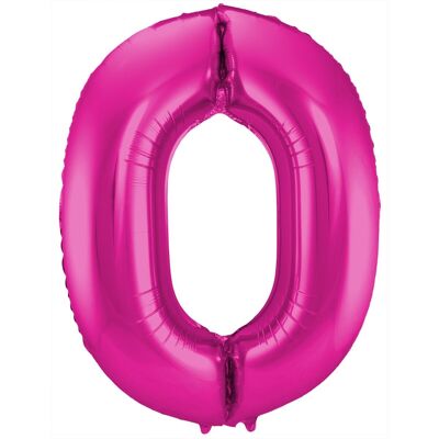 Magenta Number Balloon Number 0 - 86 cm