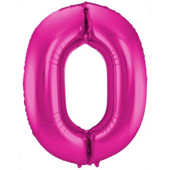 Chiffre Magenta Ballon Chiffre 0 - 86 cm