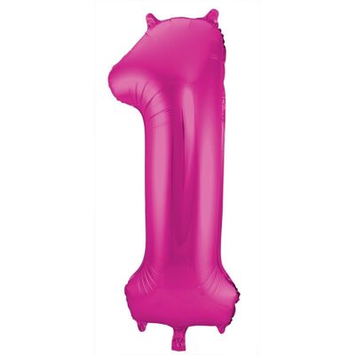 Magenta Number Balloon Number 1 - 86 cm