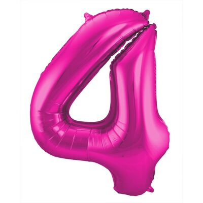 Magenta Number Balloon Number 4 - 86 cm