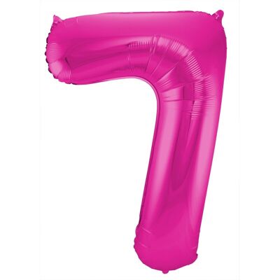Magenta Number Balloon Number 7 - 86 cm