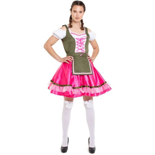 Dirndl Jurk Klassiek Roze-Groen - Maat S-M