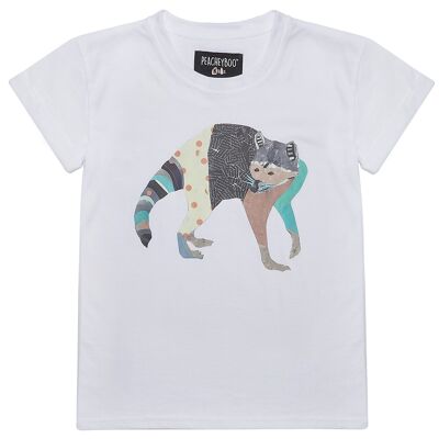 T-shirt Raccoon Blanc
