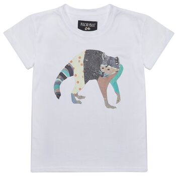 T-shirt Raccoon Blanc 1