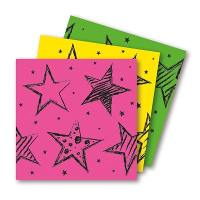 Neon Party Napkins 33x33cm - 16 pieces