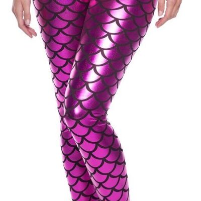 Leggings a sirena rosa metallizzato