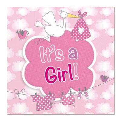 Birth Girl Napkins It's a Girl - 20 pieces