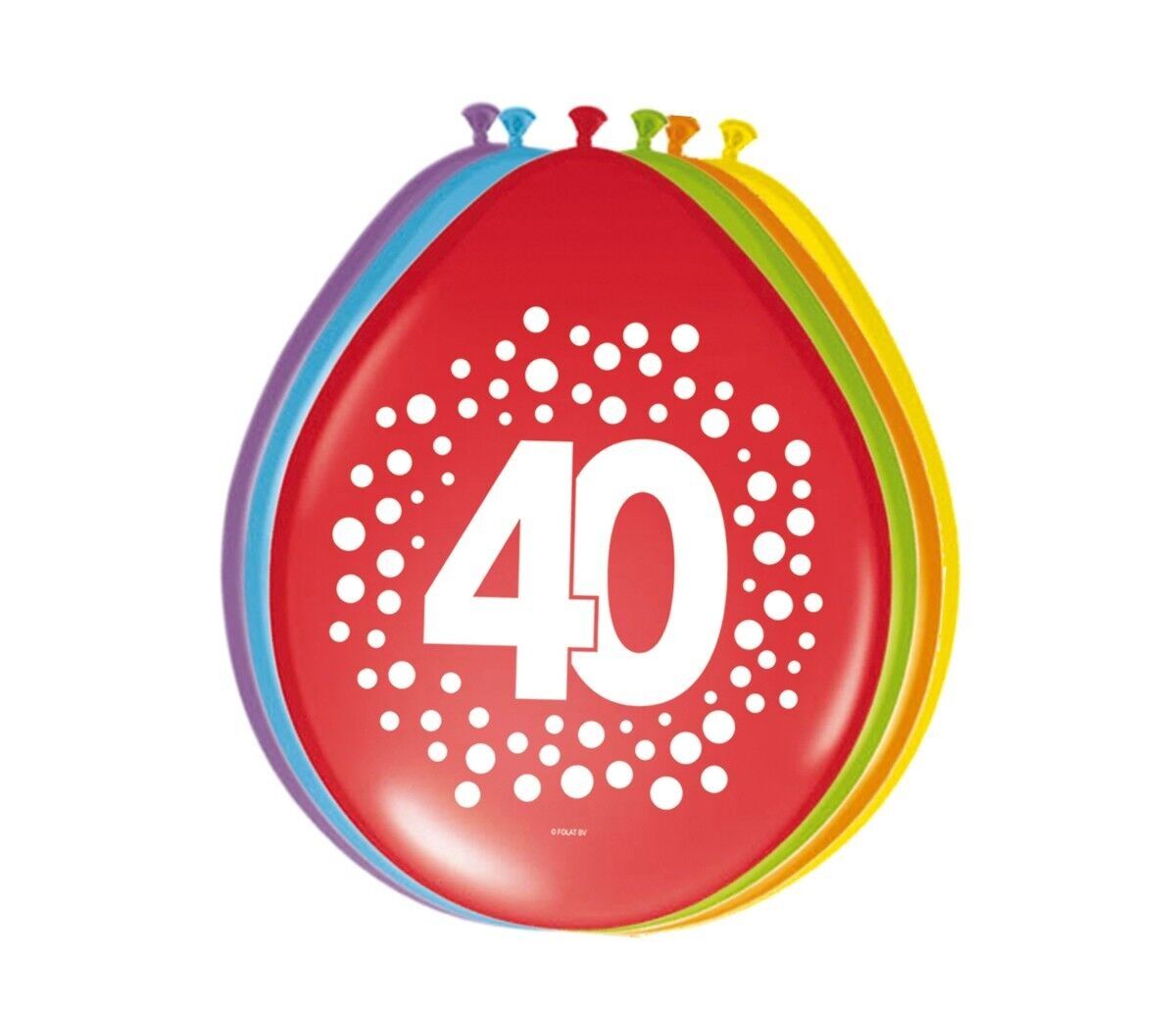 Palloncini 40 anni Happy Bday Dots 30cm - 8 pezzi