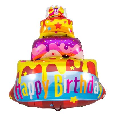 Happy Birthday Cake Foil Balloon - 67x73cm