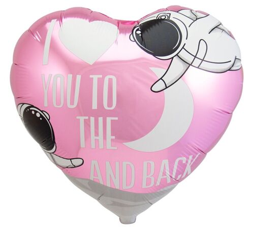 Roze 'I Love You To The Moon And Back' Folieballon - 45cm