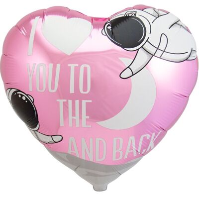 Pinker Folienballon „Ich liebe dich bis zum Mond und zurück“ - 45 cm