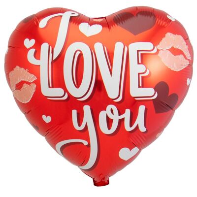 Ballon aluminium en forme de coeur Je t'aime Rouge - 45cm