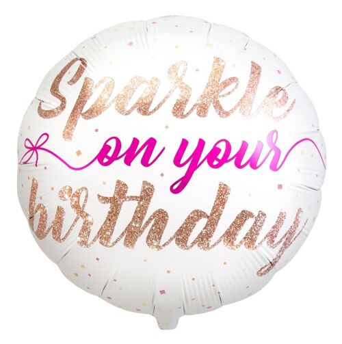 Folieballon Sparkle on your birthday - 45cm