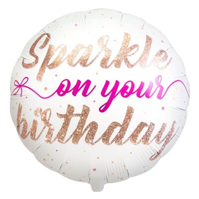 Foil balloon Sparkle on your birthday - 45cm