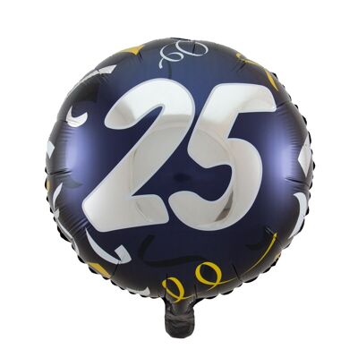 Palloncino in alluminio per feste 25 anni alla moda - 45 cm