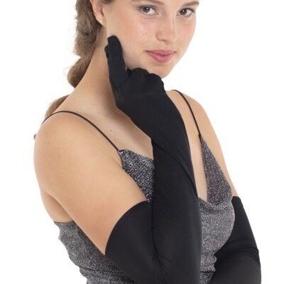 Guantes largos negros de mujer