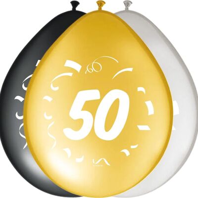 50 Years Stylish Party Balloons 30cm - 8 pieces