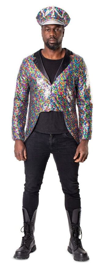 Veste à Paillettes Multicolores Homme - Taille M-L