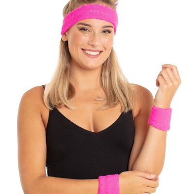 Sweatbands Neon Pink - 3 pieces