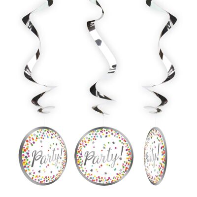 Spiral Decoration Hanging Decoration Confetti Party - 3 Pieces