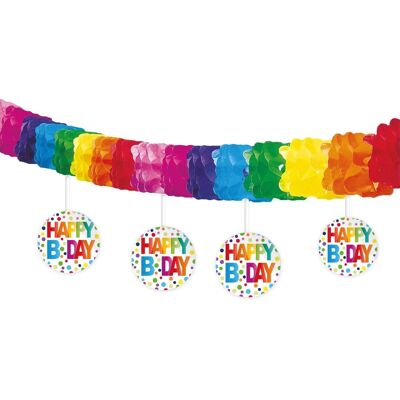 Happy Bday Stippen Slinger met Onderhanger - 4 meter