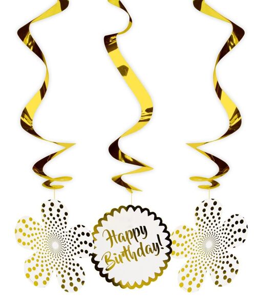 HBD Luxury Gold Hangdecoratie - 3 stuks