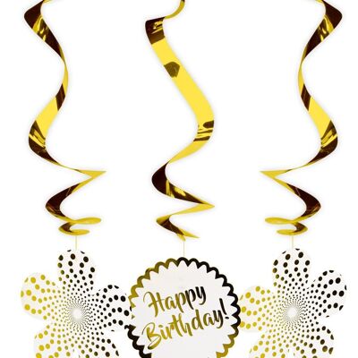 HBD Luxury Gold Hangdecoratie - 3 stuks