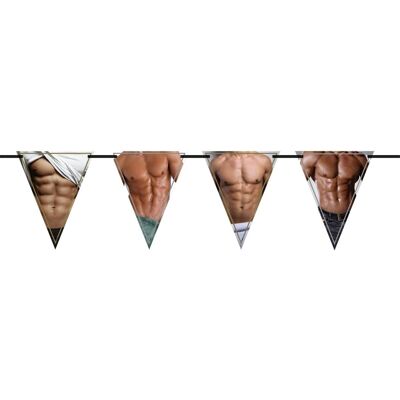 Wimpelkette für Junggesellenabschied mit Männern - 6 Meter