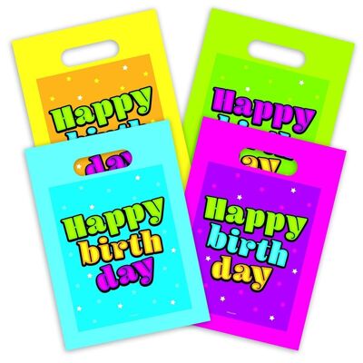 Bolsas de Fiesta Happy Birthday Stars - 8 Piezas