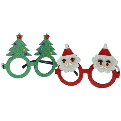Glasses Christmas Christmas Tree/Santa Claus - 2 pieces