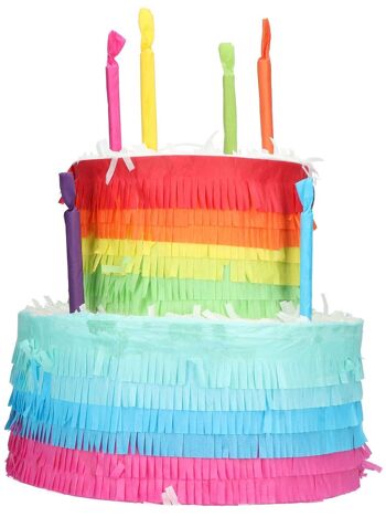 Gâteau Pinata Anniversaire Arc-en-Ciel - 25x23cm 1