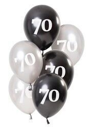 Palloncini Nero Lucido 70 Anni 23cm - 6 pezzi