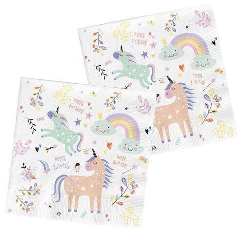 Servetten Unicorns & Rainbows 33x33cm - 20 stuks