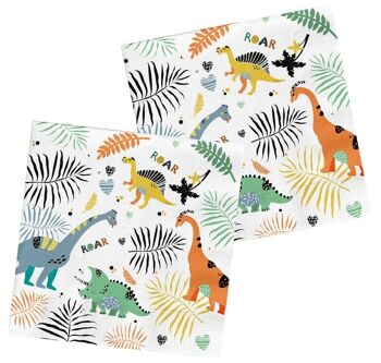 Serviettes Dino Roars 33x33cm - 20 pièces 1