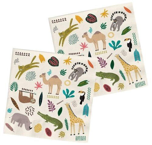 Servetten Zoo Party 33x33cm - 20 stuks