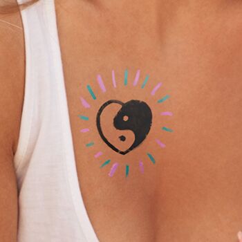 Pierre de tatouage temporaire Ladot petit coeur yin yang_102 3