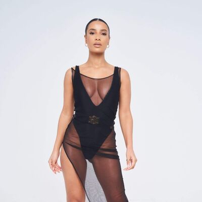 The Kamilla Mesh Dress with Thigh Slit Cover Up