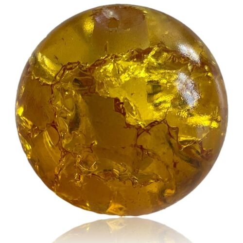 Glass bead broken yellow 3 cm