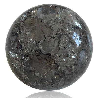 Perle de verre brisée noire 3 cm