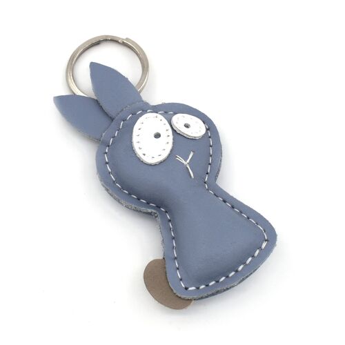 Grey Rabbit Handmade Leather Keychain