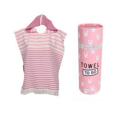 Towel to Go Poncho Kids Playa Pink, mit Recycelter Geschenkbox