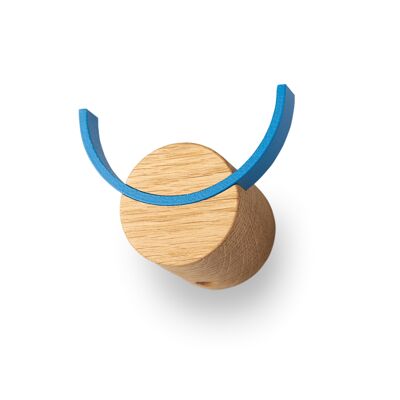 Oak wood wall hook DEER, blue