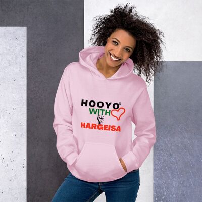 HOOYO AVEC HARGEISA WHITE HOODIE™ - Rose clair