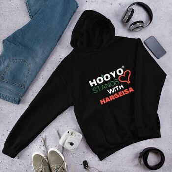 HOOYO EST AVEC HARGEISA BLACK HOODIE™ - Noir 4