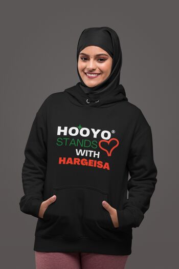 HOOYO EST AVEC HARGEISA BLACK HOODIE™ - Noir 6