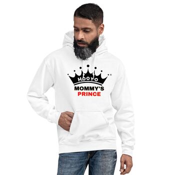 Sweat à capuche Mommy's Prince pour homme - Blanc 2