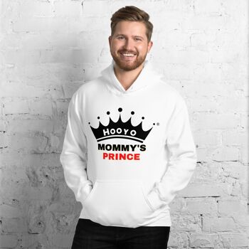 Sweat à capuche Mommy's Prince pour homme - Blanc 3