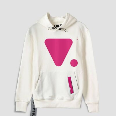 UNISEX HOODED SWEATSHIRT WITH LOGO - WHITE