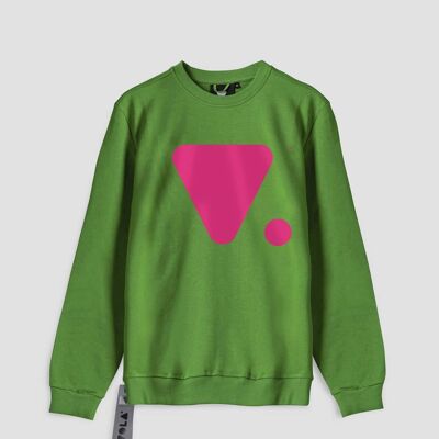 SUDADERA UNISEX DE CUELLO REDONDO CON LOGOTIPO - VERDE HIERBA