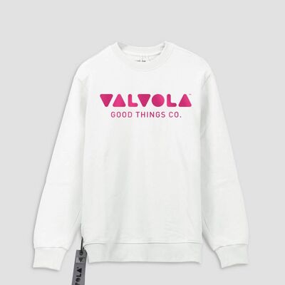 UNISEX CREW NECK SWEATSHIRT WITH WRITING - WHITE